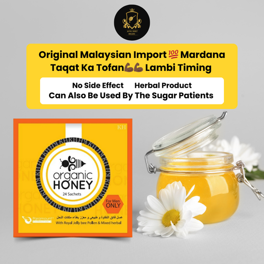 Organic Honey For Men with Royal Jelly Bee Pollen & 100% Pure Mixed Herbals