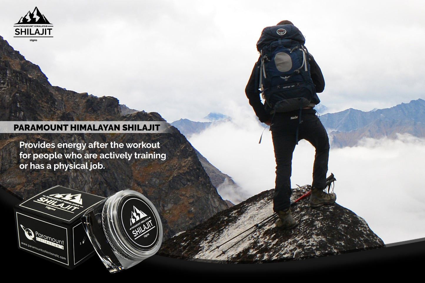 Paramount Himalayan Shilajit, Natural Source of Fulvic Acid - (10grams/Pack)