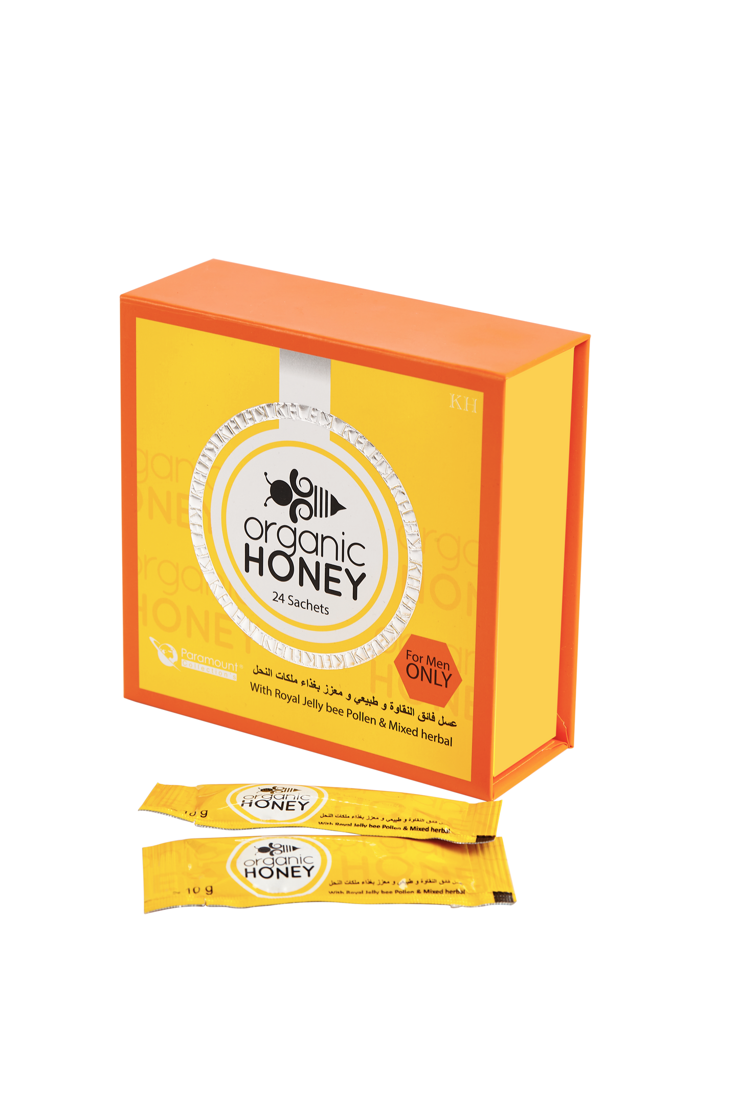 Organic Honey For Men with Royal Jelly Bee Pollen & 100% Pure Mixed Herbals